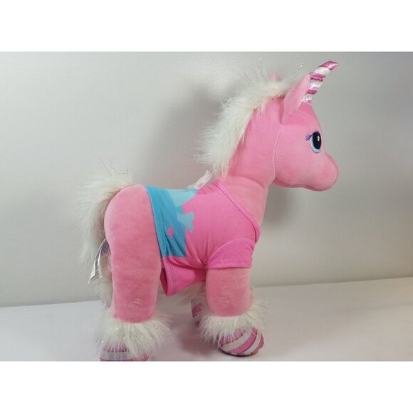 Build A Bear Pink Unicorn Pony Plush Candy Cane Swirl 2018 BAB Peppermint - Picture 9 of 11
